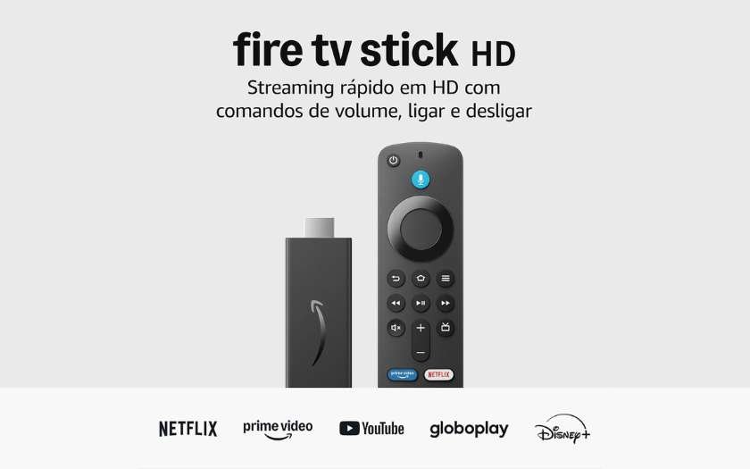 Fire TV Stick HD | Com controle remoto por voz com Alexa (inclui comandos de TV), controles de casa inteligente e streaming em HD